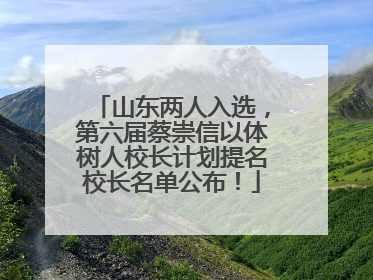 山东两人入选，第六届蔡崇信以体树人校长计划提名校长名单公布！
